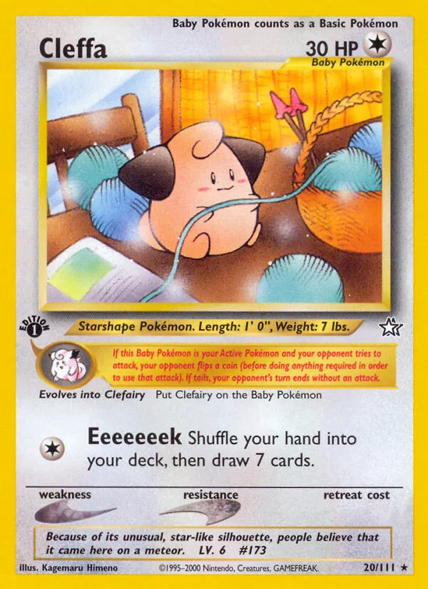 Cleffa #20 Neo Genesis Pokemon card