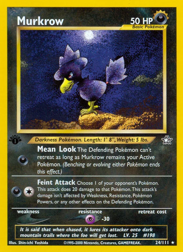 Murkrow #24 Neo Genesis Pokemon card