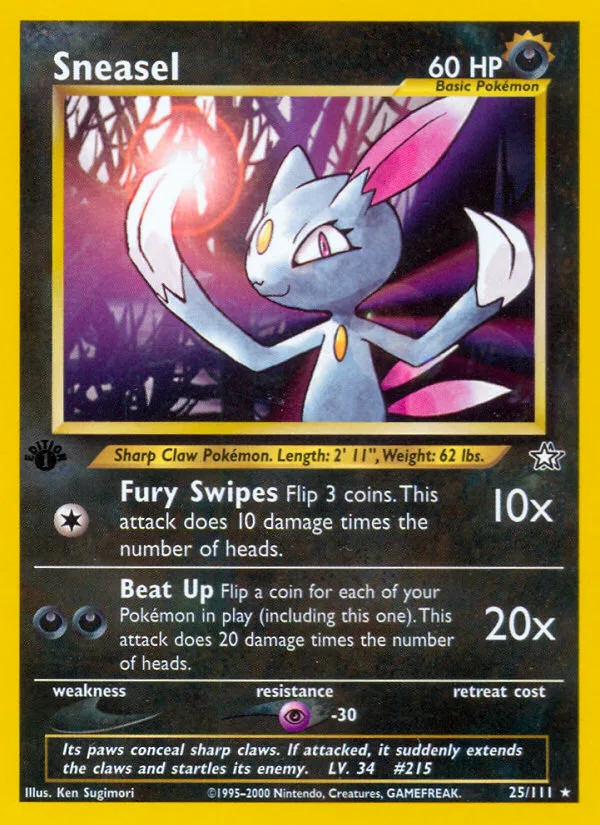 Sneasel #25 Neo Genesis Pokemon card