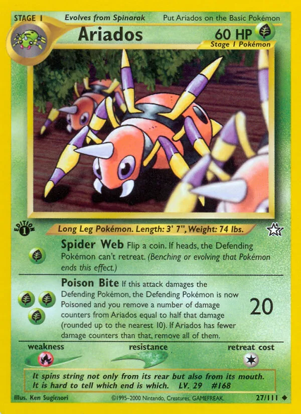 Ariados #27 Neo Genesis Pokemon card