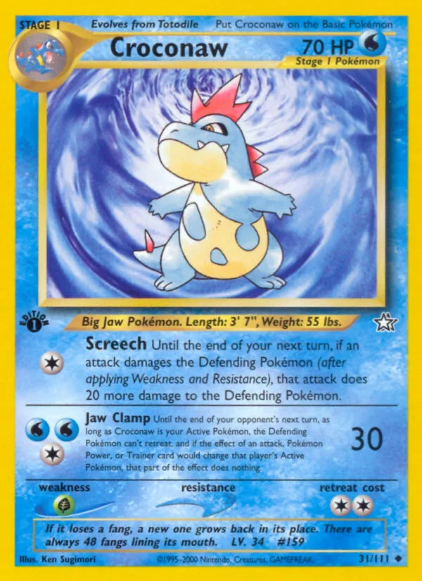 Croconaw #31 Neo Genesis Pokemon card