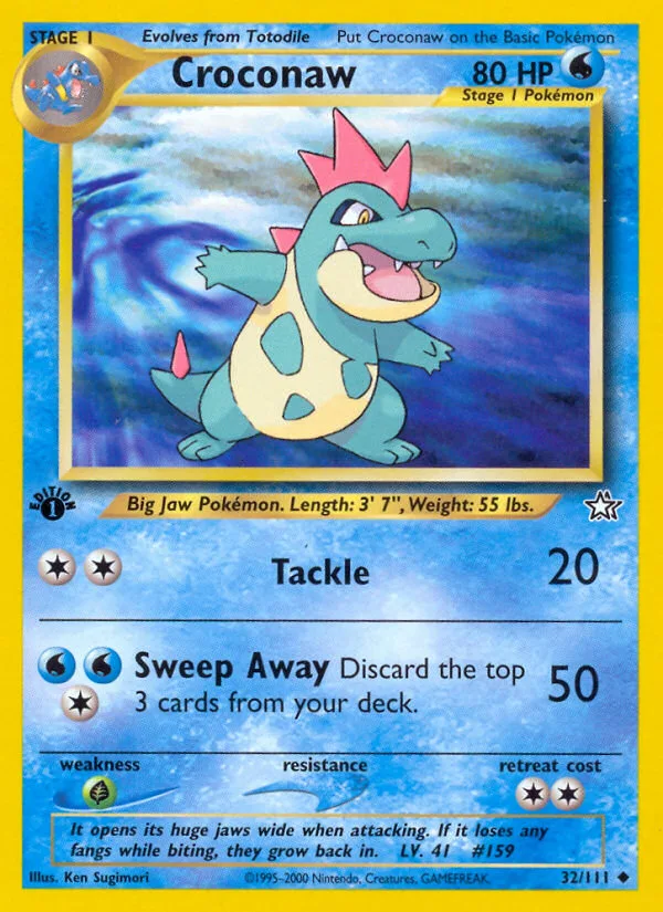 Croconaw #32 Neo Genesis Pokemon card