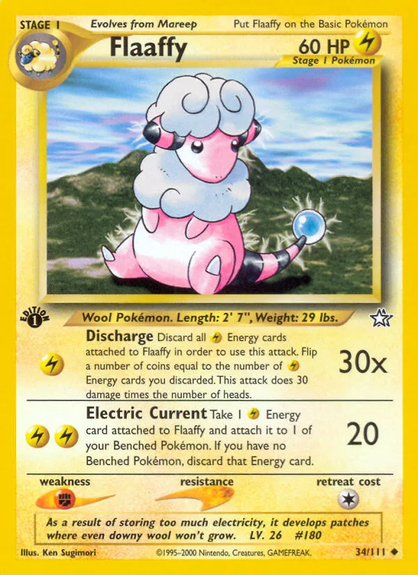 Flaaffy #34 Neo Genesis Pokemon card