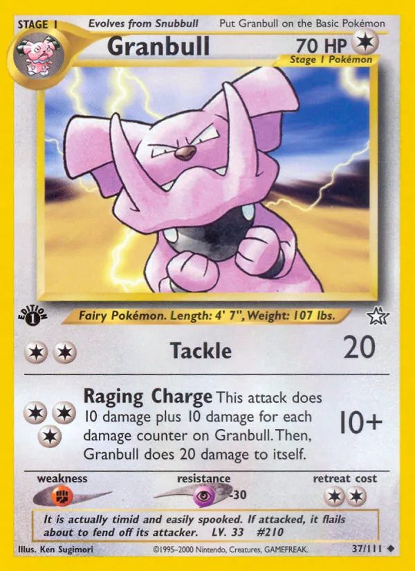 Granbull #37 Neo Genesis Pokemon card
