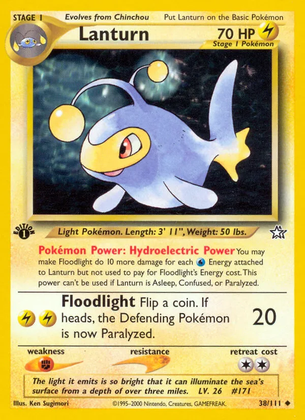 Lanturn #38 Neo Genesis Pokemon card
