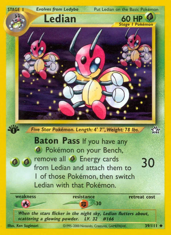 Ledian #39 Neo Genesis Pokemon card