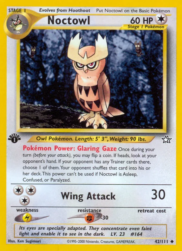 Noctowl #42 Neo Genesis Pokemon card