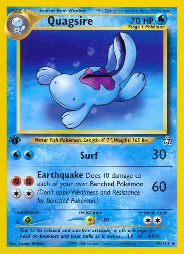 Quagsire #45 Neo Genesis Pokemon card