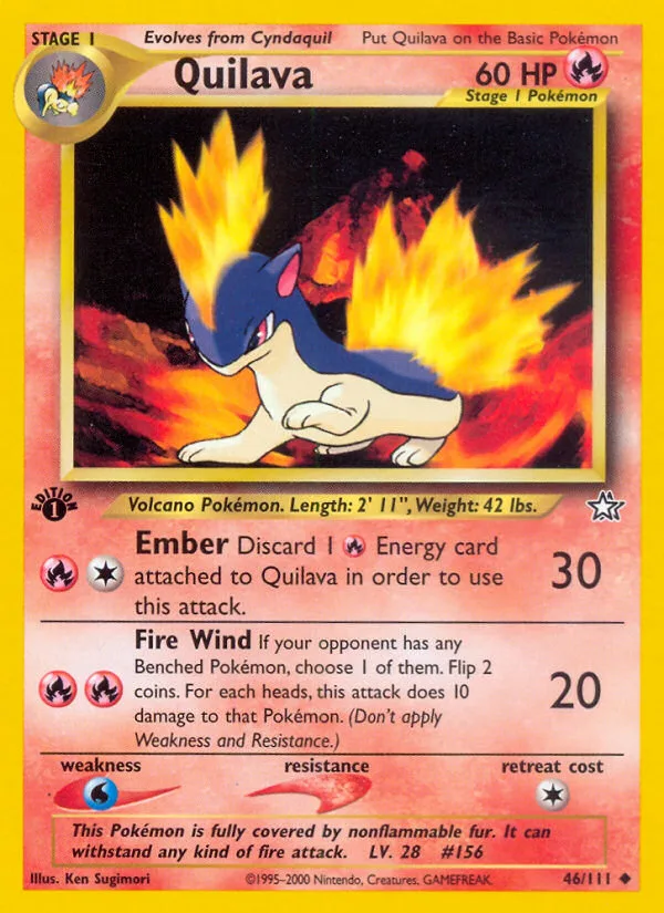 Quilava #46 Neo Genesis Pokemon card