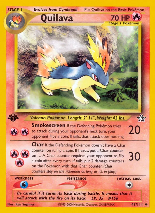 Quilava #47 Neo Genesis Pokemon card