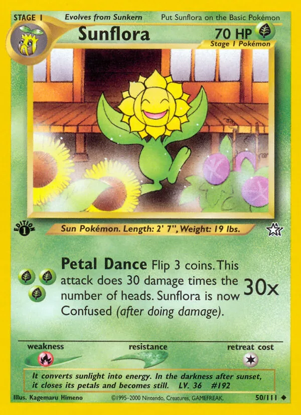 Sunflora #50 Neo Genesis Pokemon card