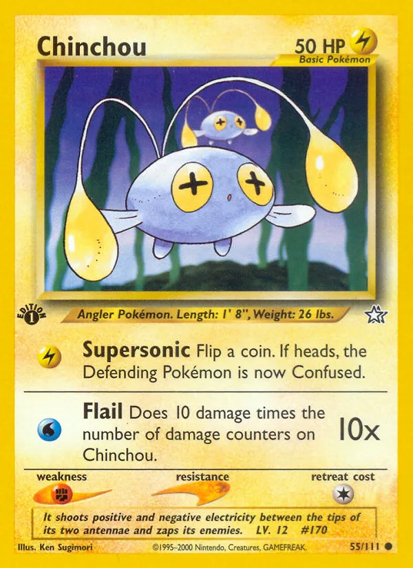 Chinchou #55 Neo Genesis Pokemon card
