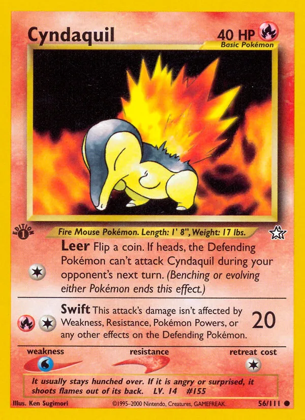 Cyndaquil #56 Neo Genesis Pokemon card