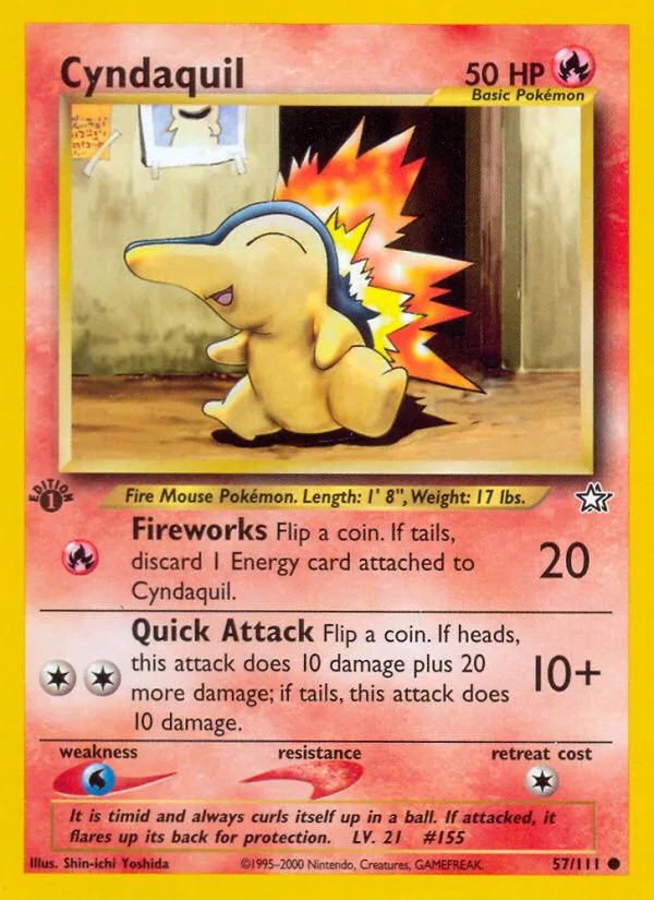 Cyndaquil #57 Neo Genesis Pokemon card