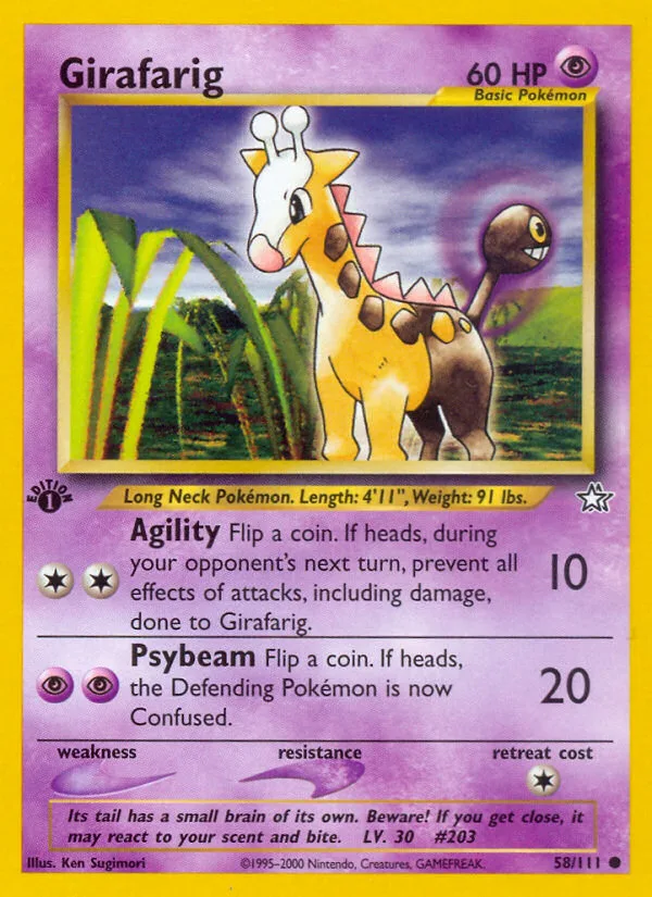 Girafarig #58 Neo Genesis Pokemon card