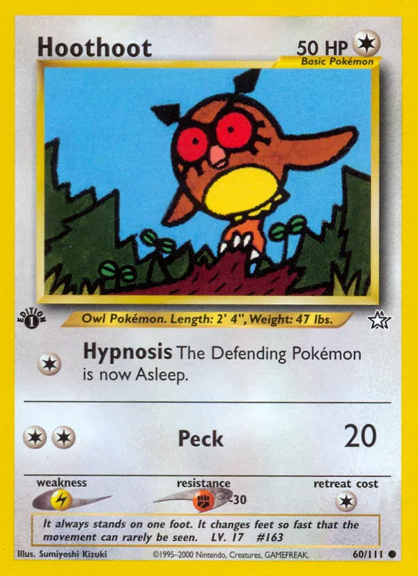 Hoothoot #60 Neo Genesis Pokemon card
