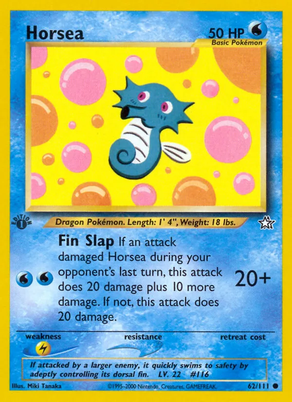 Horsea #62 Neo Genesis Pokemon card