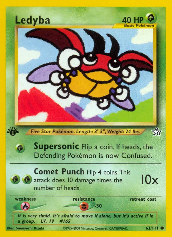 Ledyba #63 Neo Genesis Pokemon card