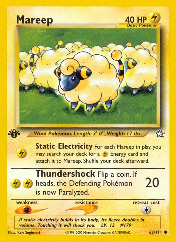 Mareep #65 Neo Genesis Pokemon card