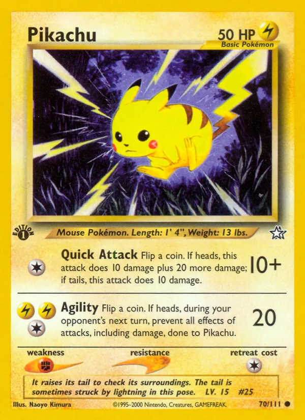Pikachu #70 Neo Genesis Pokemon card
