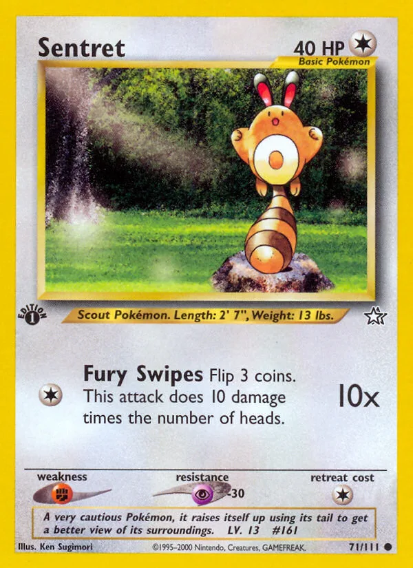 Sentret #71 Neo Genesis Pokemon card