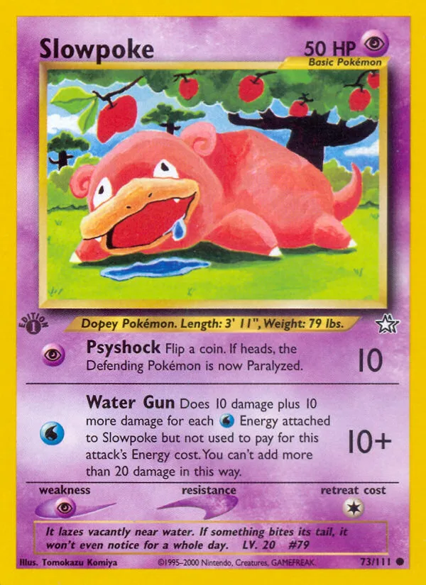 Slowpoke #73 Neo Genesis Pokemon card