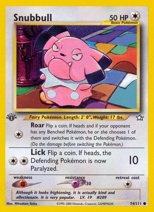 Snubbull #74 Neo Genesis Pokemon card