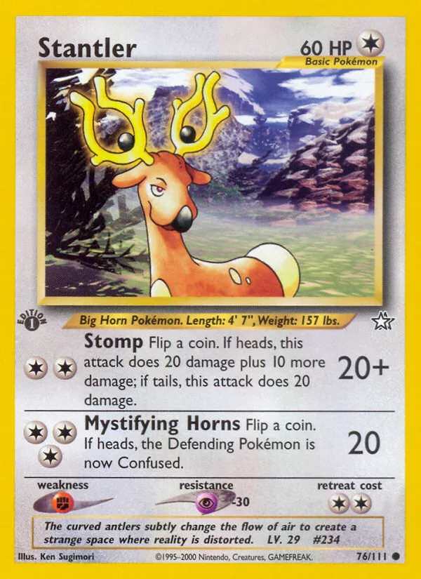 Stantler #76 Neo Genesis Pokemon card