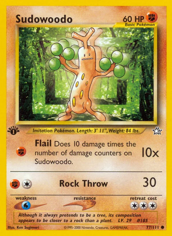 Sudowoodo #77 Neo Genesis Pokemon card