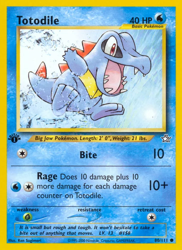 Totodile #80 Neo Genesis Pokemon card