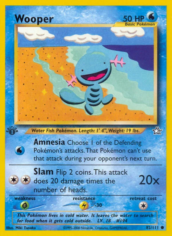 Wooper #82 Neo Genesis Pokemon card