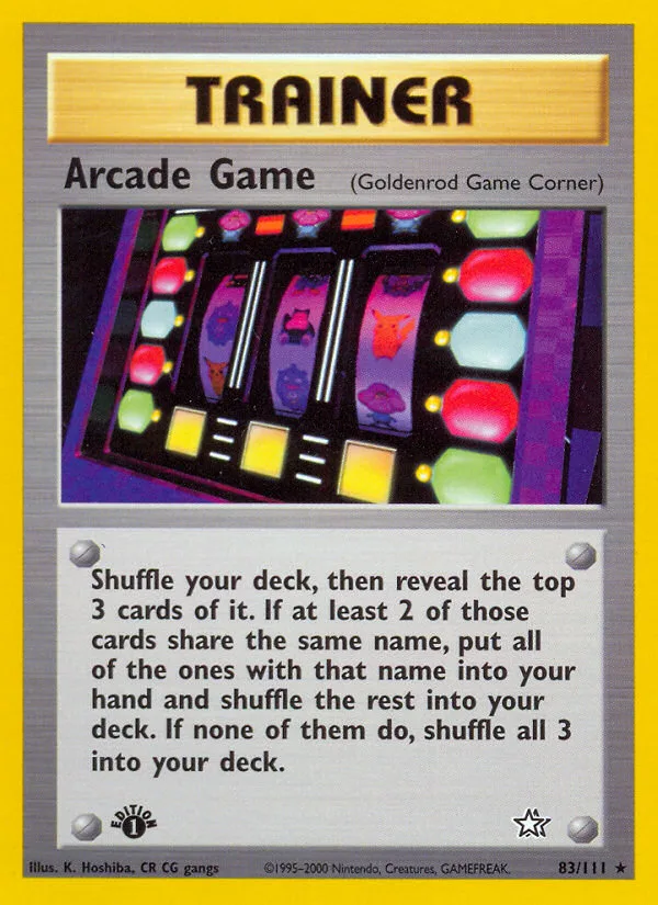 Arcade Game #83 Neo Genesis Pokemon card