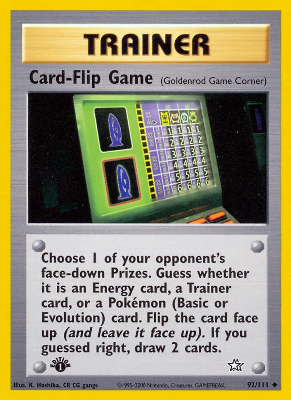 Card-Flip Game #92 Neo Genesis Pokemon card