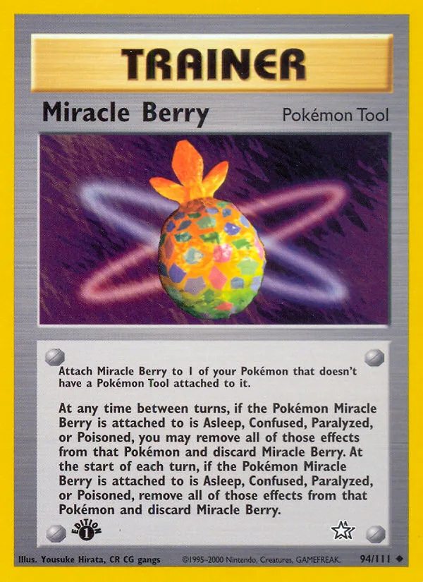 Miracle Berry #94 Neo Genesis Pokemon card