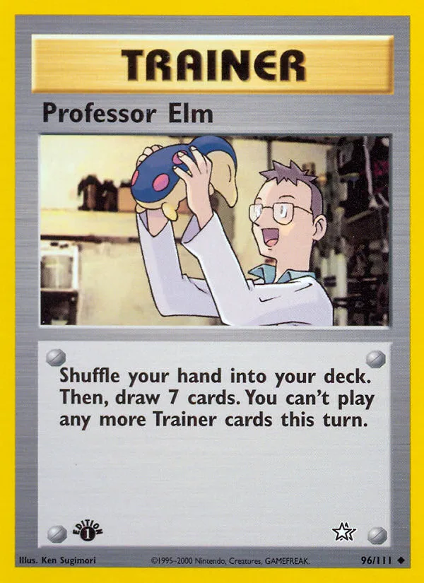 Professor Elm #96 Neo Genesis Pokemon card