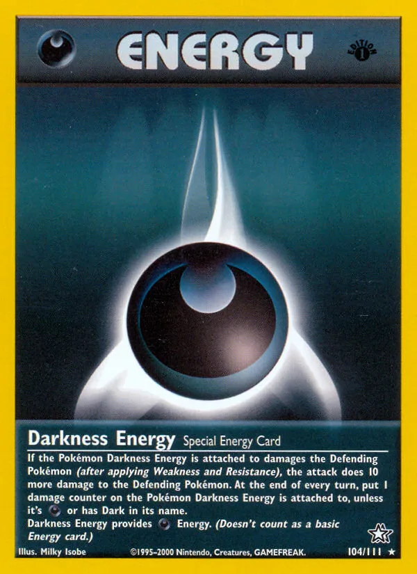 Darkness Energy #104 Neo Genesis Pokemon card