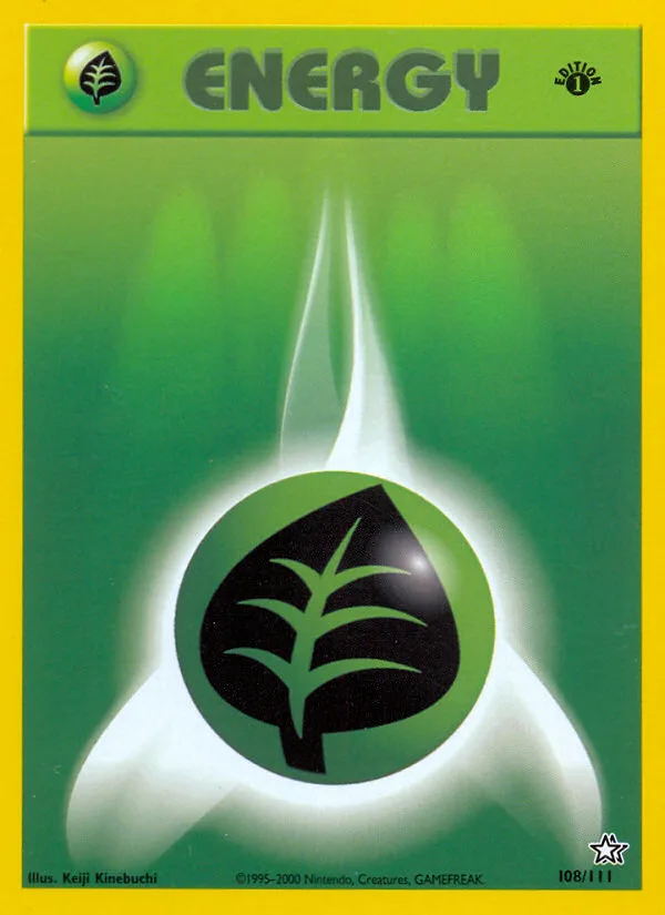 Grass Energy #108 Neo Genesis Pokemon card