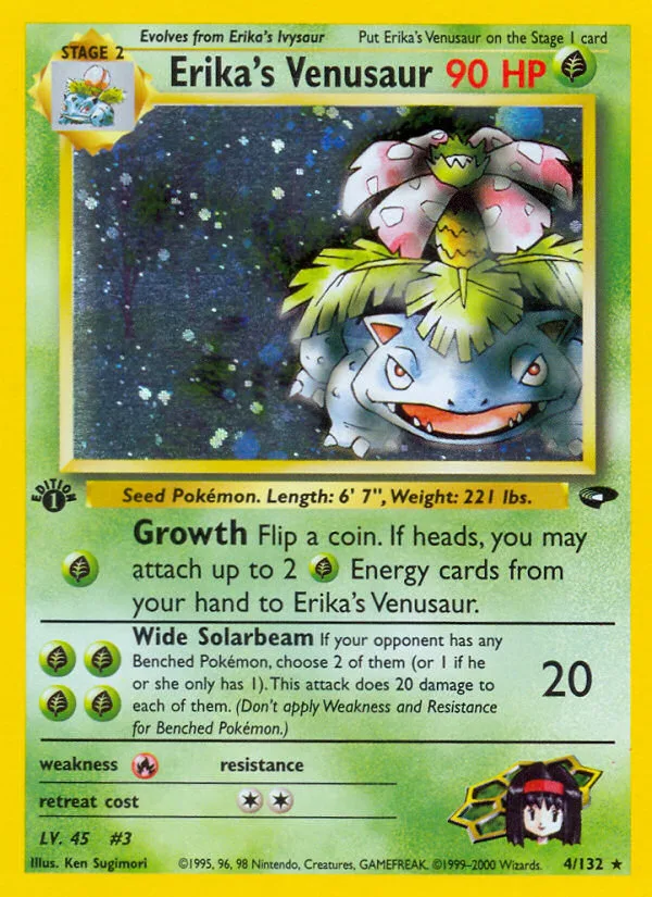 Erika's Venusaur #4 Gym Challenge Pokemon card