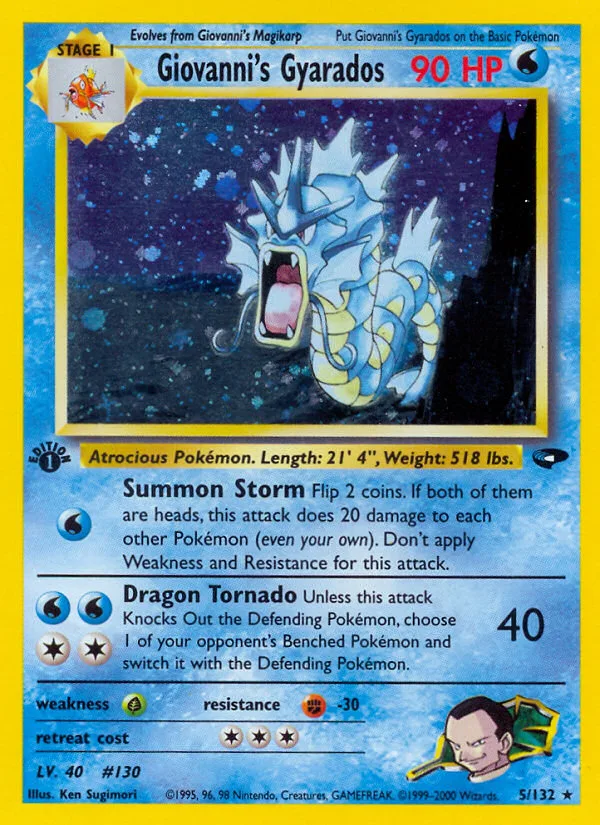 Giovanni's Gyarados #5 Gym Challenge Pokemon card