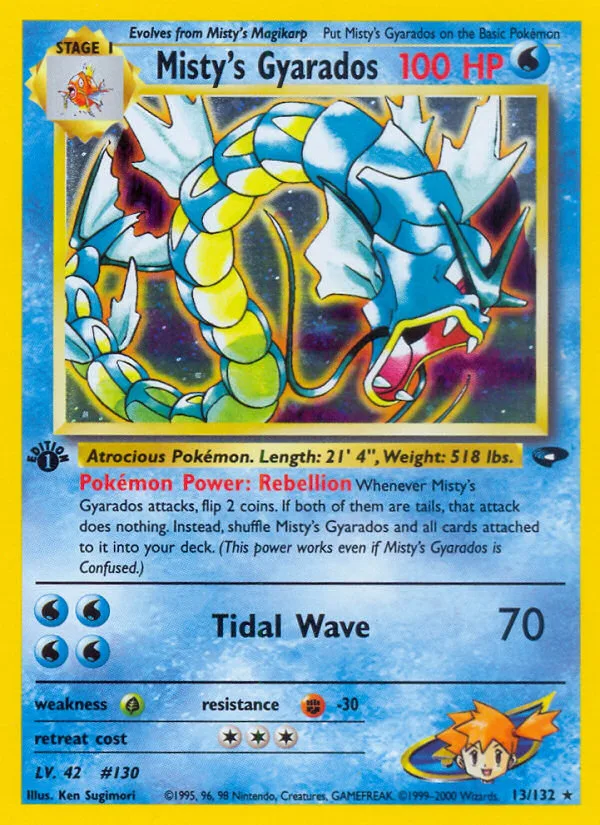 Misty's Gyarados #13 Gym Challenge Pokemon card