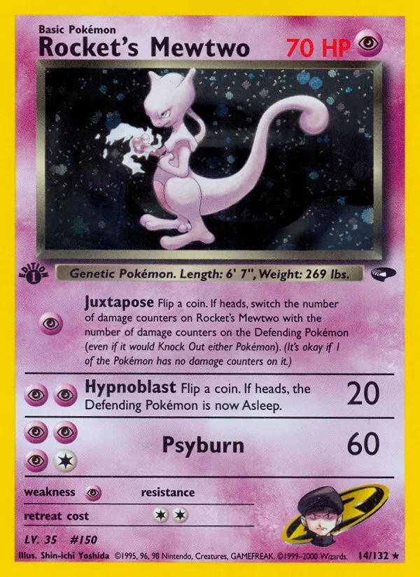 Rocket's Mewtwo #14 Gym Challenge Pokemon card