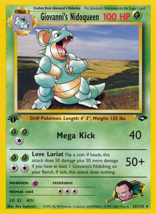 Giovanni's Nidoqueen #23 Gym Challenge Pokemon card