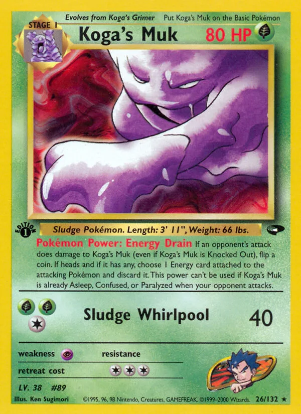 Koga's Muk #26 Gym Challenge Pokemon card