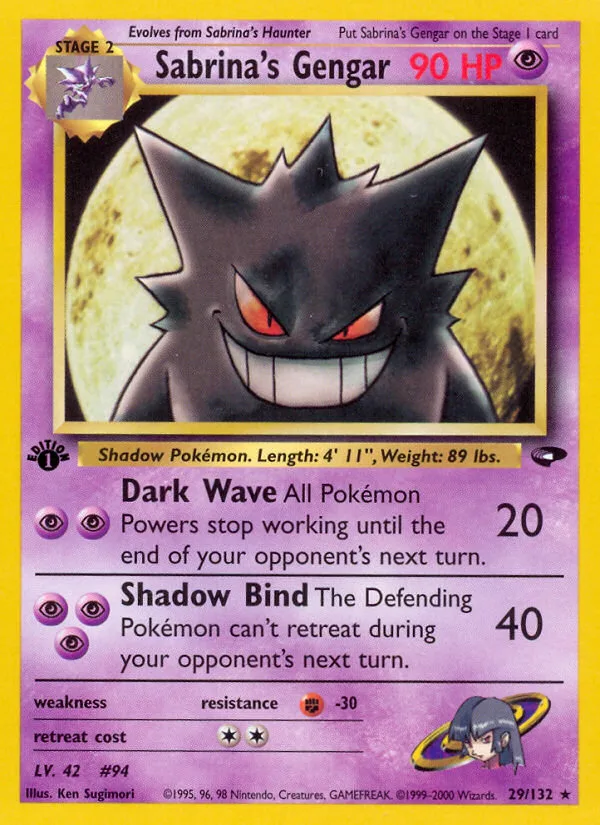 Sabrina's Gengar #29 Gym Challenge Pokemon card