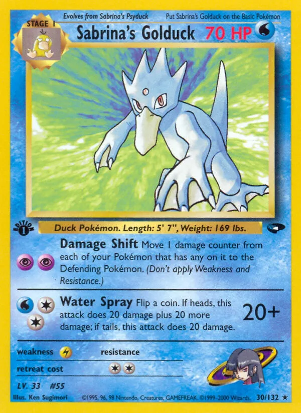 Sabrina's Golduck #30 Gym Challenge Pokemon card