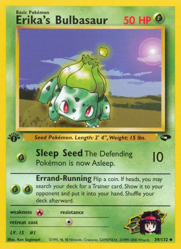 Erika's Bulbasaur #39 Gym Challenge Pokemon card
