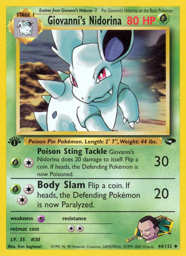 Giovanni's Nidorina #44 Gym Challenge Pokemon card