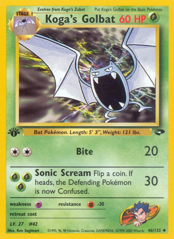 Koga's Golbat #46 Gym Challenge Pokemon card
