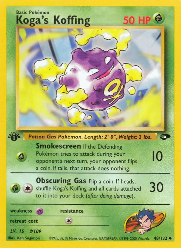 Koga's Koffing #48 Gym Challenge Pokemon card