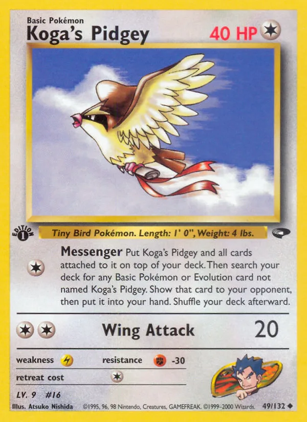 Koga's Pidgey #49 Gym Challenge Pokemon card